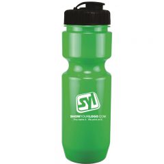 Bike Bottle with Flip Top Lid – 22 oz - 1546885678-0392_green_black