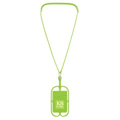 Silicone Lanyard with Phone Holder and Wallet - 228_LIM_Silkscreen