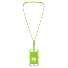Silicone Lanyard with Phone Holder and Wallet - 228_LIM_Silkscreen