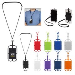 Silicone Lanyard with Phone Holder and Wallet - 228_group