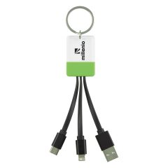 Clear View Light Up Cable Key Ring - 2936_GRN_Padprint