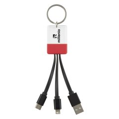 Clear View Light Up Cable Key Ring - 2936_RED_Padprint