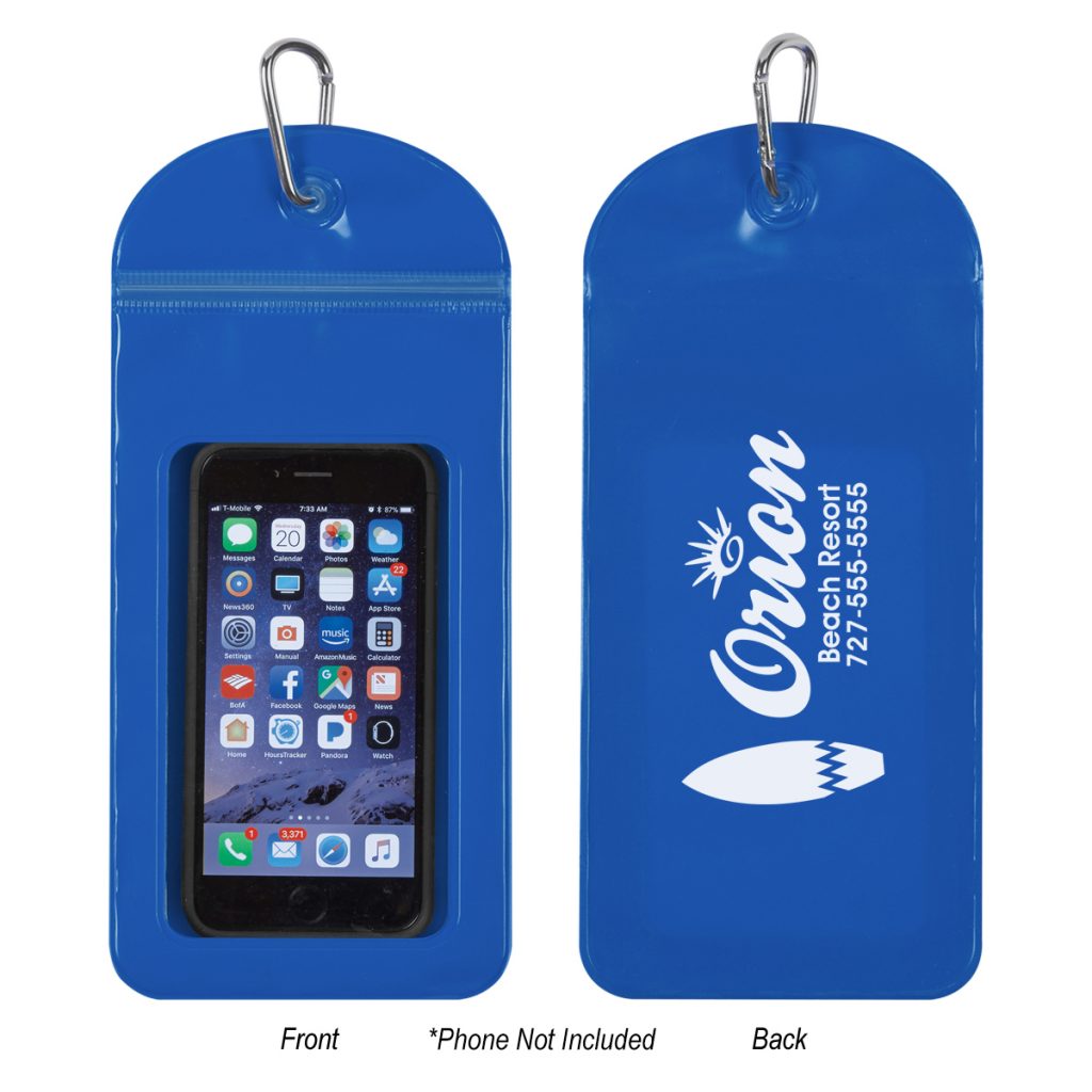 Splash Proof Phone Pouch with Carabiner - 508_BLU_Padprint