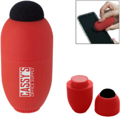 Egg Shaped Lip Moisturizer with Microfiber Top - 9283_TOP-RED_Padprint