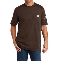 Carhartt ® Workwear Pocket Short Sleeve T-Shirt - 9550-Darkbrown-1-CTK87DarkbrownModelFront-337W