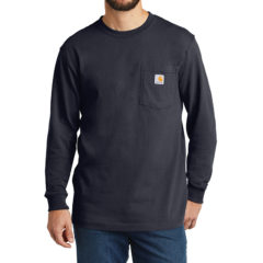 Carhartt ® Workwear Pocket Long Sleeve T-Shirt - 9557-Navy-1-CTK126NavyModelFront-1200W