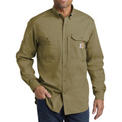 Carhartt Force ® Ridgefield Solid Long Sleeve Shirt - 9576-Darkkhaki-1-CT102418DarkkhakiModelFront-1200W