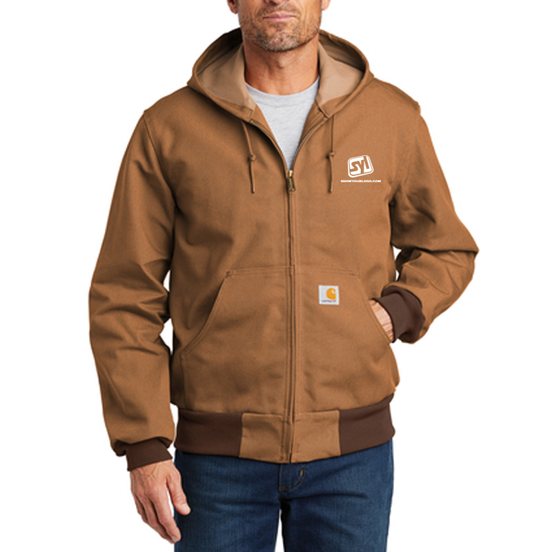 Carhartt ® Thermal-Lined Duck Active Jacket - 9578-Carharttbrown-1-CTJ131CarharttbrownModelFront-337W