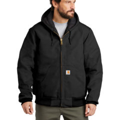 Carhartt ® Quilted-Flannel-Lined Duck Active Jacket - 9628-Black-1-CTSJ140BlackModelFront-1200W
