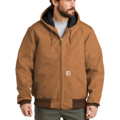 Carhartt ® Quilted-Flannel-Lined Duck Active Jacket - 9628-Carharttbrown-1-CTSJ140CarharttbrownModelFront-1200W