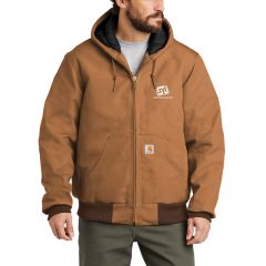 Carhartt ® Quilted-Flannel-Lined Duck Active Jacket - CTSJ140_carharttbrown_model_front_102018