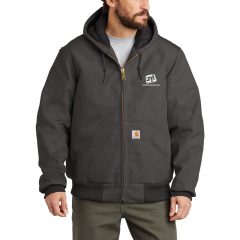 Carhartt ® Quilted-Flannel-Lined Duck Active Jacket - CTSJ140_gravel_model_front_102018