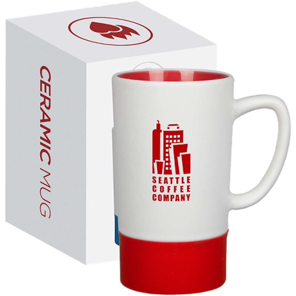 Monument Ceramic Mug with Silicone Accent – 16 oz - MONUMENT_RED