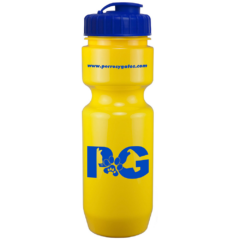 Bike Bottle with Flip Top Lid – 22 oz - bikebottlefliptoplid22ozyellowroyalbluelid