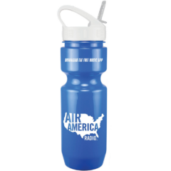 Bike Bottle with Sport Sip Lid & Straw – 22 oz - bikebottlesportsiplid22ozroyalbluewhitelid