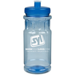 Shoreline Bottle with Push Pull Lid – 20 oz - shorelinebottlepushpulllidtransbluetransbluelid