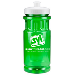 Shoreline Bottle with Push Pull Lid – 20 oz - shorelinebottlepushpulllidtransgreenwhitelid