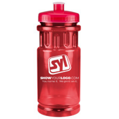 Shoreline Bottle with Push Pull Lid – 20 oz - shorelinebottlepushpulllidtransredredlid