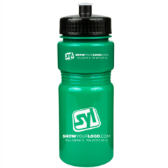 Solid Recreation Bottle with Push Pull Lid – 20 oz - solidrecreationbottlepushpulllidforestgreenblacklid