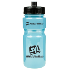 Solid Recreation Bottle with Push Pull Lid – 20 oz - solidrecreationbottlepushpulllidlightblueblacklid
