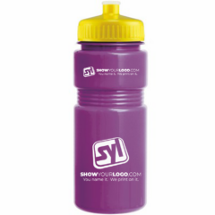 Solid Recreation Bottle with Push Pull Lid – 20 oz - solidrecreationbottlepushpulllidpurpleyellowlid