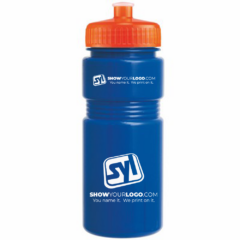 Solid Recreation Bottle with Push Pull Lid – 20 oz - solidrecreationbottlepushpulllidroyalblueorangelid