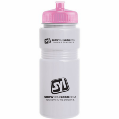 Solid Recreation Bottle with Push Pull Lid – 20 oz - solidrecreationbottlepushpulllidwhitepink