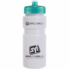 Solid Recreation Bottle with Push Pull Lid – 20 oz - solidrecreationbottlepushpulllidwhitetransaqua