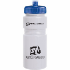 Solid Recreation Bottle with Push Pull Lid – 20 oz - solidrecreationbottlepushpulllidwhitetransblue