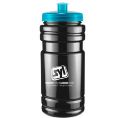 Surf Bottle with Push Pull Lid – 20 oz - surfbottlepushpulllidblacktransaqualid