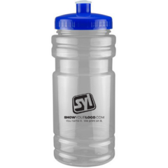 Surf Bottle with Push Pull Lid – 20 oz - surfbottlepushpulllidclearroyalbluelid