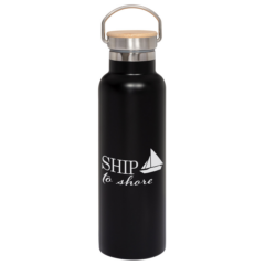 Vacuum Bottle with Bamboo Lid – 20 oz - Vacuum Bottle with Bamboo Lid 8211 20 oz 8211 Black