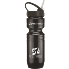 Jogger Bottle with Sport Sip Lid and Straw – 26 oz - joggersportsiplidandstrawblackblack