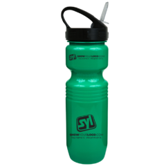 Jogger Bottle with Sport Sip Lid and Straw – 26 oz - joggersportsiplidandstrawforestgreenblack