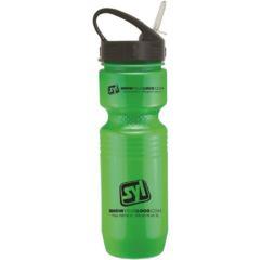 Jogger Bottle with Sport Sip Lid and Straw – 26 oz - joggersportsiplidandstrawkellygreenblack