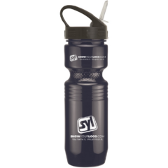 Jogger Bottle with Sport Sip Lid and Straw – 26 oz - joggersportsiplidandstrawnavyblueblack