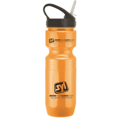 Jogger Bottle with Sport Sip Lid and Straw – 26 oz - joggersportsiplidandstraworangeblack