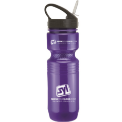 Jogger Bottle with Sport Sip Lid and Straw – 26 oz - joggersportsiplidandstrawpurpleblack