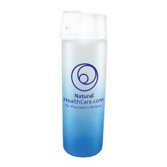 Halcyon® Frosted Glass Bottle with Flip Top Lid – 20 oz - 68110_blue_frosted_white_lid