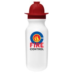 Value Cycle Bottle with Fireman Helmet Push ‘n Pull Cap – 20 oz - 80-67800-white_1