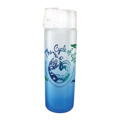 Halcyon® Frosted Glass Bottle with Flip Top Lid – 20 oz - 80-68110_blue_frosted_white_lid
