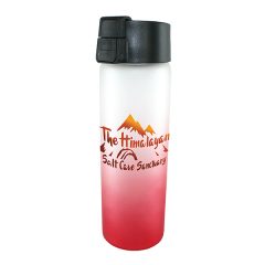 Halcyon® Frosted Glass Bottle with Flip Top Lid – 20 oz - 80-68110_red_frosted_black_lid