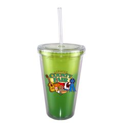 Mood Victory Acrylic Tumbler with Straw Lid – 16 oz - 80-73016_Green to Yellow