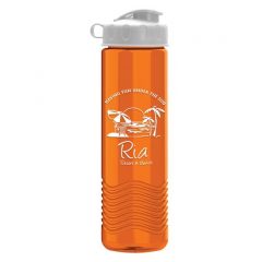 Tritan Wave Bottle with Flip Top Lid – 24 oz - TRB24F_Orange-white_725079