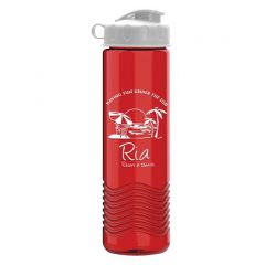 Tritan Wave Bottle with Flip Top Lid – 24 oz - TRB24F_Red-white_725080