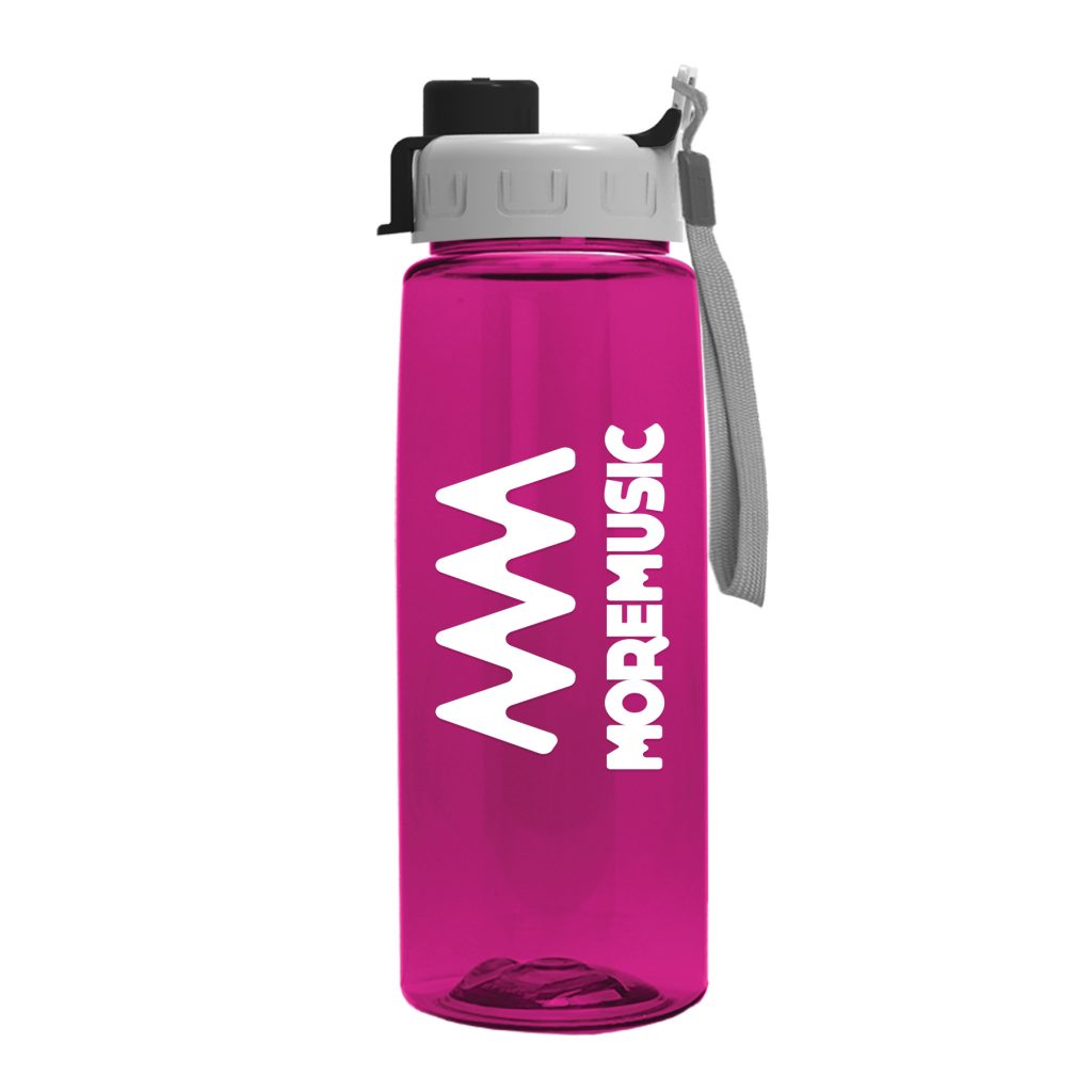 Tritan Flair Bottle with Quick Snap Lid – 26 oz - TXB63Q_Fuchsia-black_725250