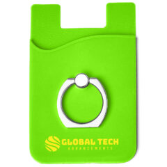 Silicone Card Holder with Metal Ring Phone Stand - pl-1370_08_z_ftdeco