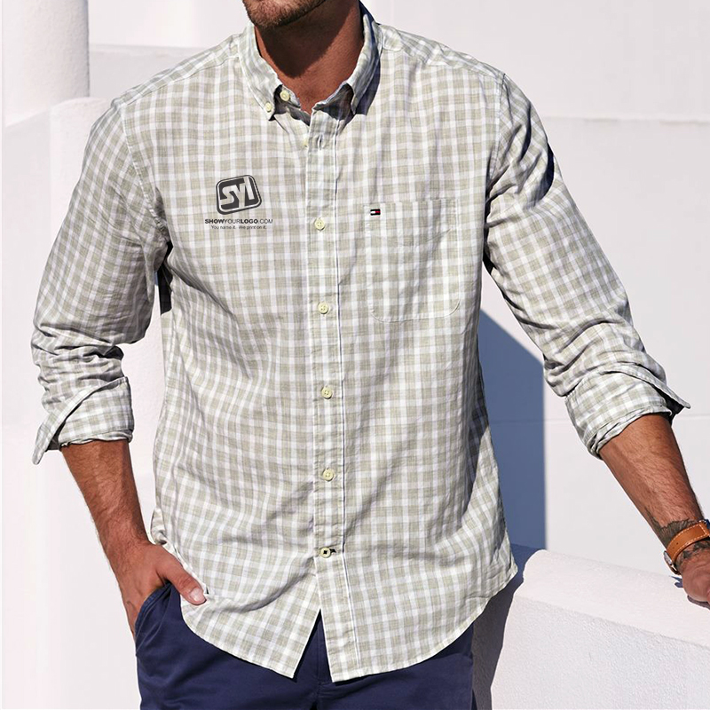 Long Sleeve Plaid Shirt by Tommy Hilfiger - 6899_fl