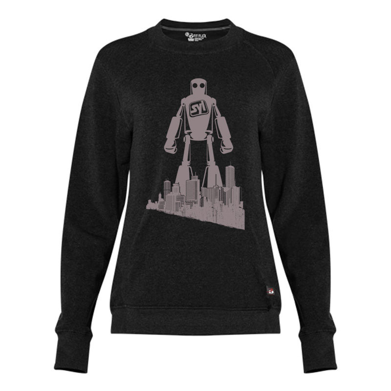 Women’s Fitflex French Terry Crew by Badger - Badger_1041_Black_Front_High