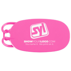 Small Silicone Luggage Tag - Smallsiliconeluggagetagneonpink